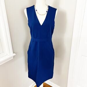 Diane von Furstenberg Blue V-neck Sheath Dress